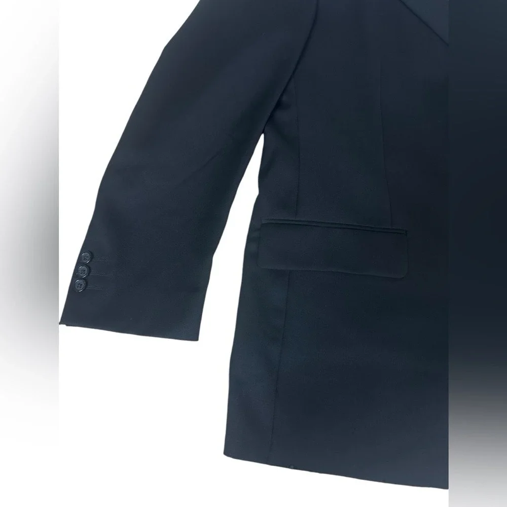 Yves Saint‎ Laurent Worsted Wool Blazer Sport Coat Mens 42R Black Union Made CA
